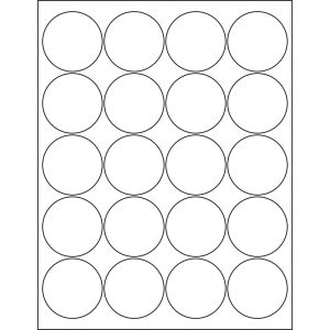 2” circle/round (20 per sheet), LC-0200-020