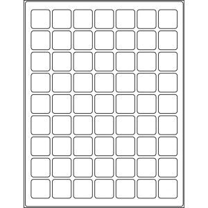 1.0” x 1.0” square (63 per sheet), LR-1010-063