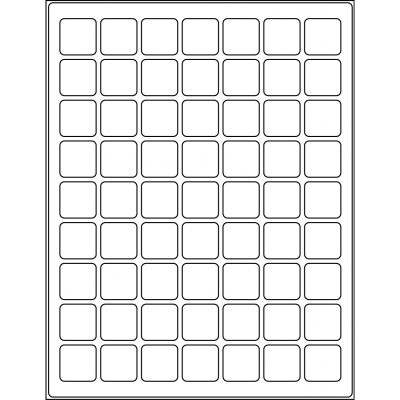 1.0” x 1.0” square (63 per sheet), LR-1010-063