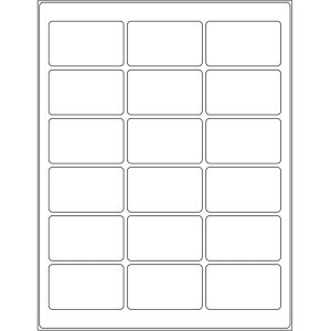 2.5'' x 1.50'' rectangle (18 per sheet), LR-2515-018