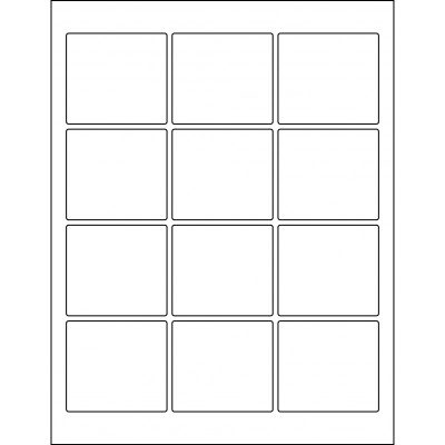 2.5” x 2.25” rectangle (12 per sheet), LR-2522-012