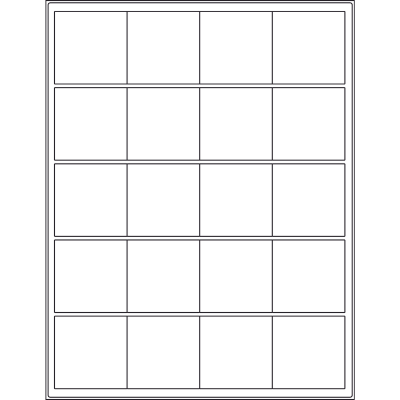 2.0'' x 2.0'' square (20 per sheet), LS-2020-020